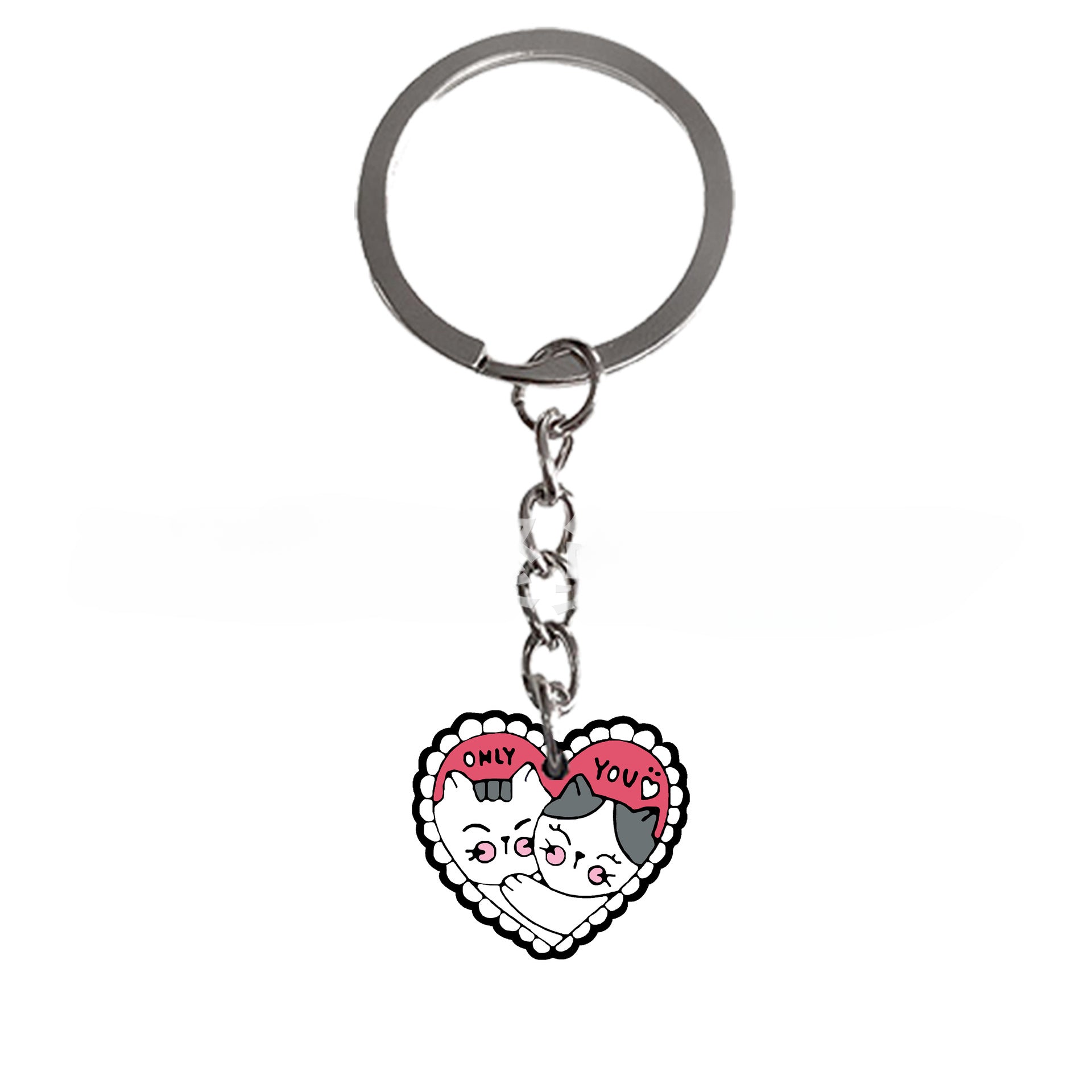 Wholesale 50PCS Pink Valentine's Day PVC Keychain